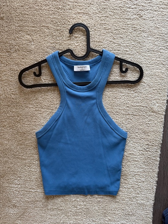 Babaton Tops - Babaton Blue Ribbed Racerback tank